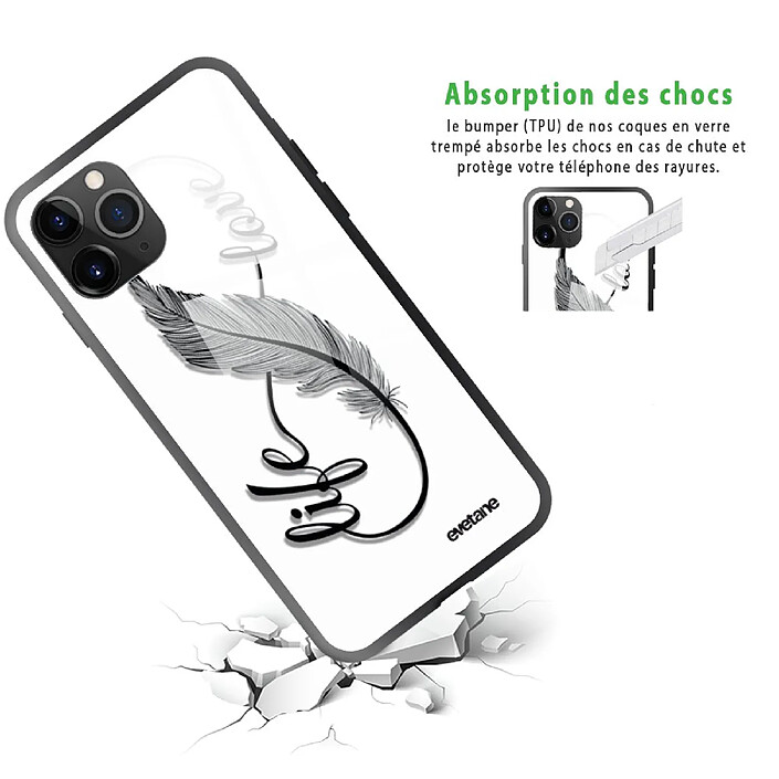 Avis Evetane Coque en verre trempé iPhone 11 Pro Max Love Life .