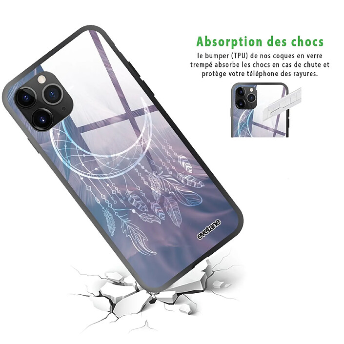 Avis Evetane Coque en verre trempé iPhone 11 Pro Max Lune Attrape Rêve .