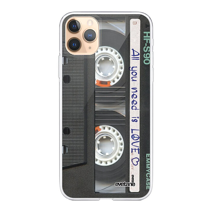Evetane Coque iPhone 11 Pro Max 360 intégrale transparente Motif Cassette Tendance .
