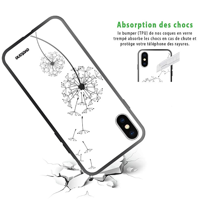Avis Evetane Coque en verre trempé iPhone Xs Max Pissenlit .