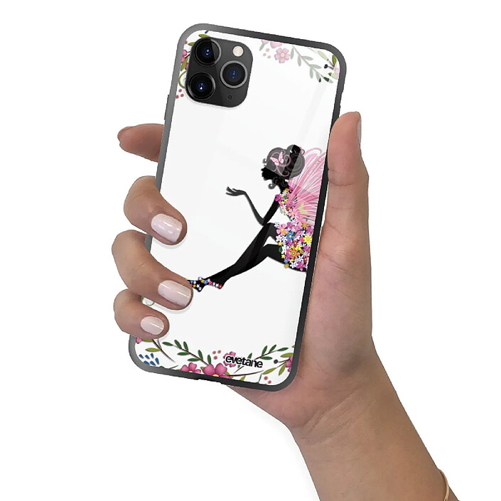 Evetane Coque en verre trempé iPhone 11 Pro Max Fée Fleurale . pas cher