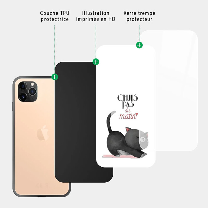 Acheter Evetane Coque en verre trempé iPhone 11 Pro Chuis pas du matin .