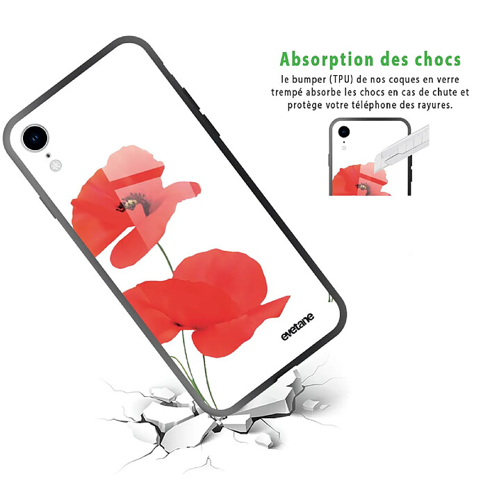 Avis Evetane Coque en verre trempé iPhone Xr Coquelicot .