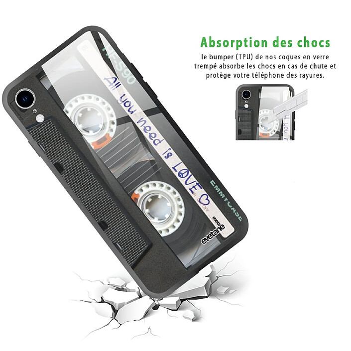 Avis Evetane Coque en verre trempé iPhone Xr Cassette .