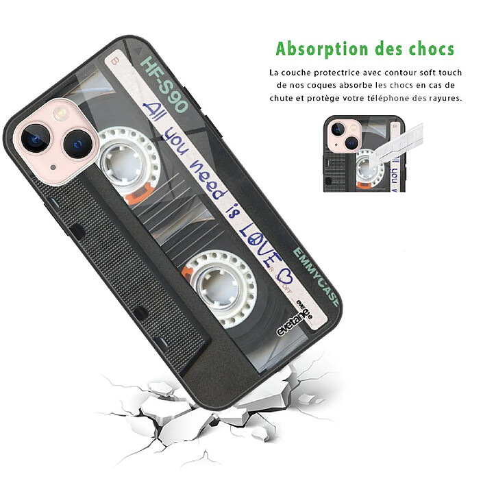 Avis Evetane Coque iPhone 13 Coque Soft Touch Glossy Cassette Design