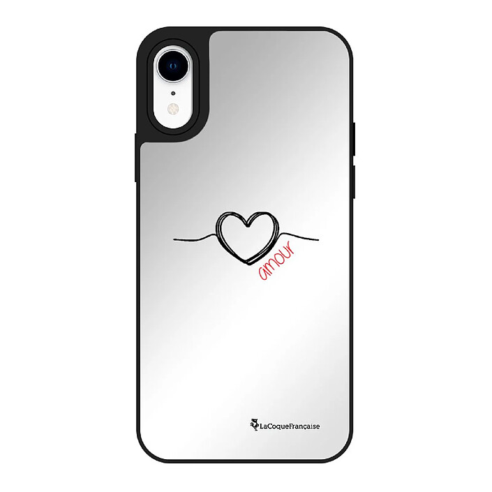 LaCoqueFrançaise Coque iPhone XR miroir Coeur Noir Amour Design .
