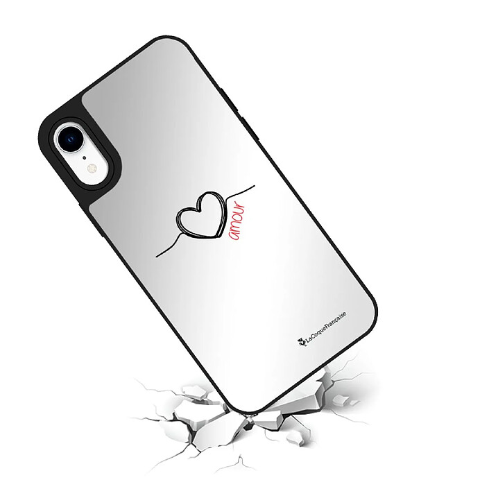 Avis LaCoqueFrançaise Coque iPhone XR miroir Coeur Noir Amour Design .