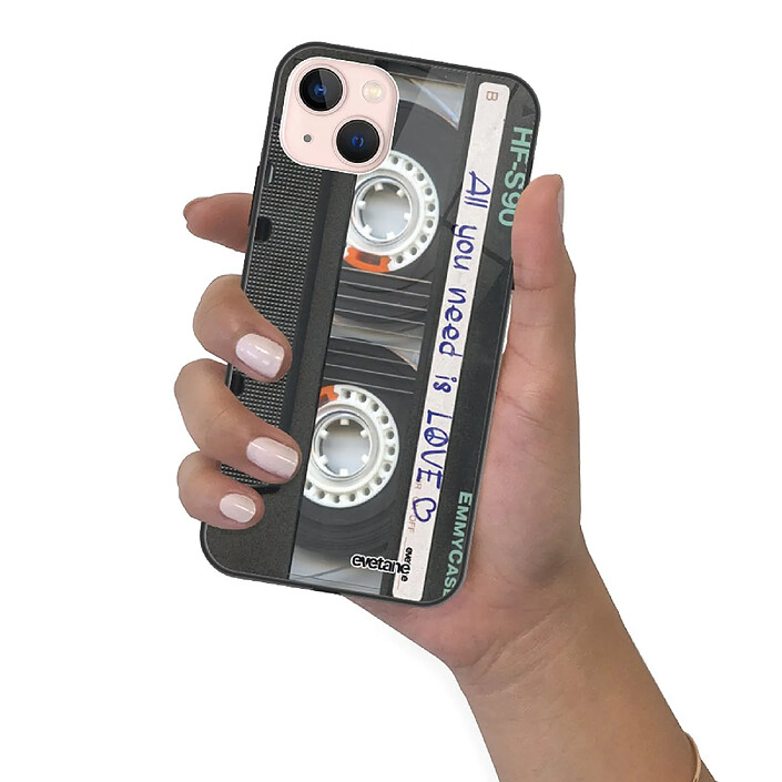 Evetane Coque iPhone 13 Coque Soft Touch Glossy Cassette Design pas cher