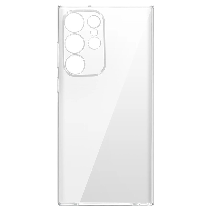 Avizar Coque pour Samsung S23 Ultra Silicone Transparente avec Protection Caméra