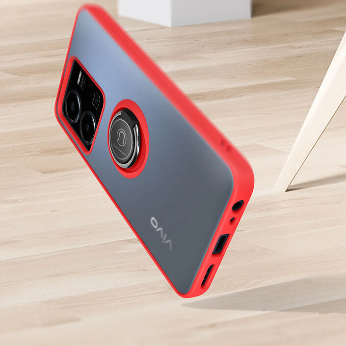 Acheter Avizar Coque pour Vivo Y22s et Y35 bi-matière bague métallique support Vidéo
