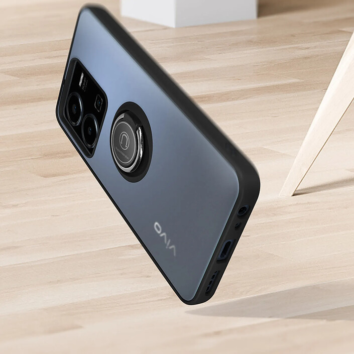 Acheter Avizar Coque pour Vivo Y22s et Y35 bi-matière bague métallique support Vidéo