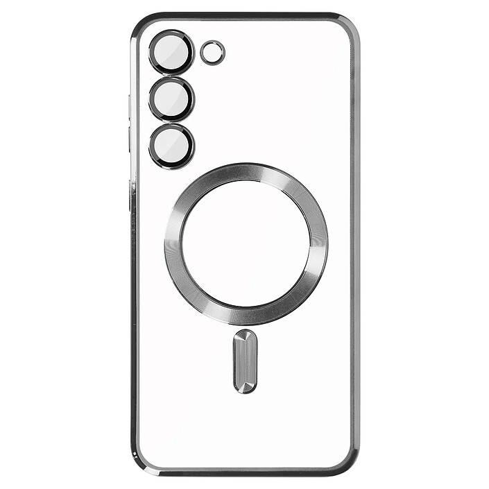 Avizar Coque MagSafe pour Samsung S23 silicone protection caméra Transparent / Argent