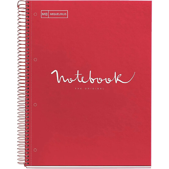 APLI Cahier Spirale Emotion A4 (21x29,7cm) Grands carreaux 80 Feuilles Polypro rouge
