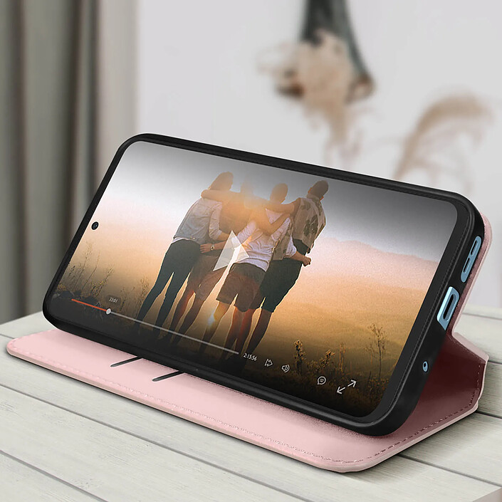 Acheter Avizar Étui pour Redmi Note 12 4G clapet magnétique porte-carte support vidéo Rose