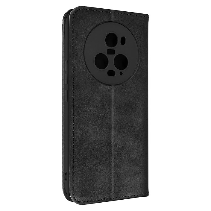 Avizar Étui pour Honor Magic 5 Pro portefeuille support vidéo motif croisillon Noir