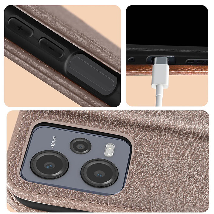 Acheter Avizar Étui pour Xiaomi Redmi Note 12 5G et Poco X5 Pro porte-carte support vidéo Rose