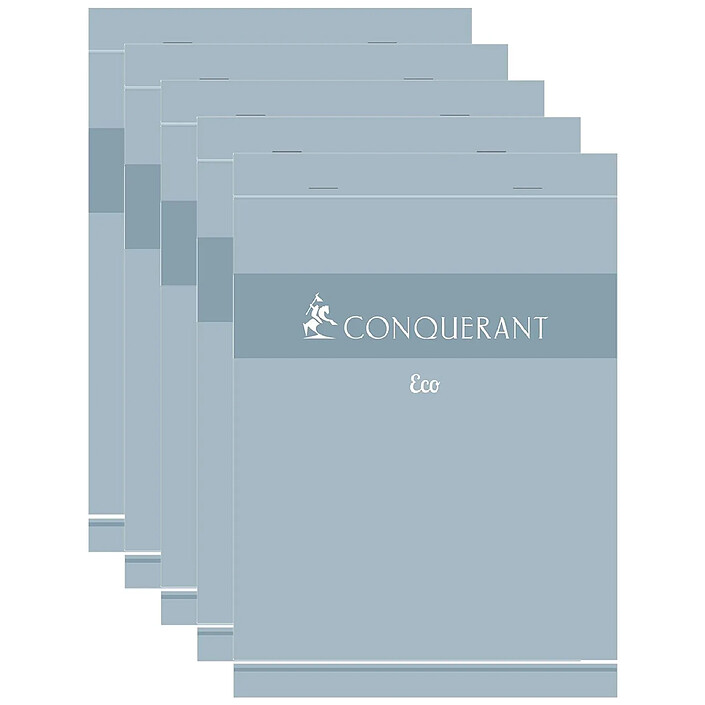 CONQUÉRANT Bloc bureau éco A5 Quadrillé 100 Feuilles 60g x 5