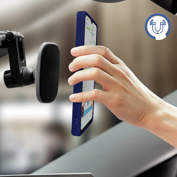 Avis Avizar Coque pour Xiaomi Redmi 12C Bi-matière Bague Métallique Support Vidéo bleu