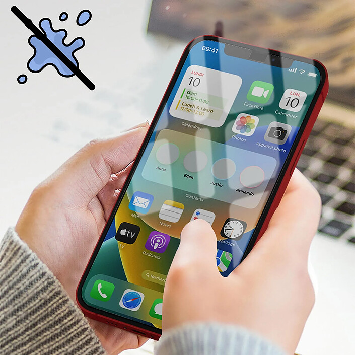 Avizar Verre Trempé pour iPhone 12 Biseauté 5D Surface Full Glue + Applicateur Noir pas cher