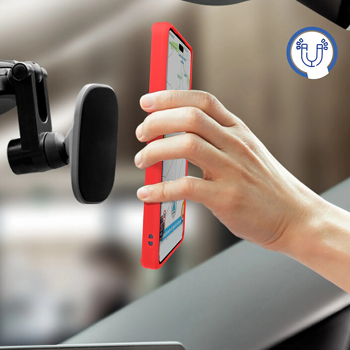 Avis Avizar Coque pour Xiaomi 13 Lite Bi-matière Bague Métallique Support Vidéo rouge