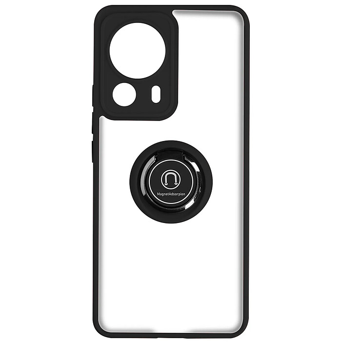 Avizar Coque pour Xiaomi 13 Lite Bi-matière Bague Métallique Support Vidéo noir