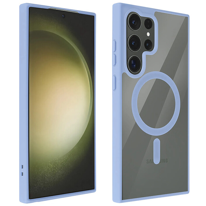 Acheter Avizar Coque MagSafe pour Samsung S23 Ultra Dos Rigide Contour Silicone Bleu Lavande