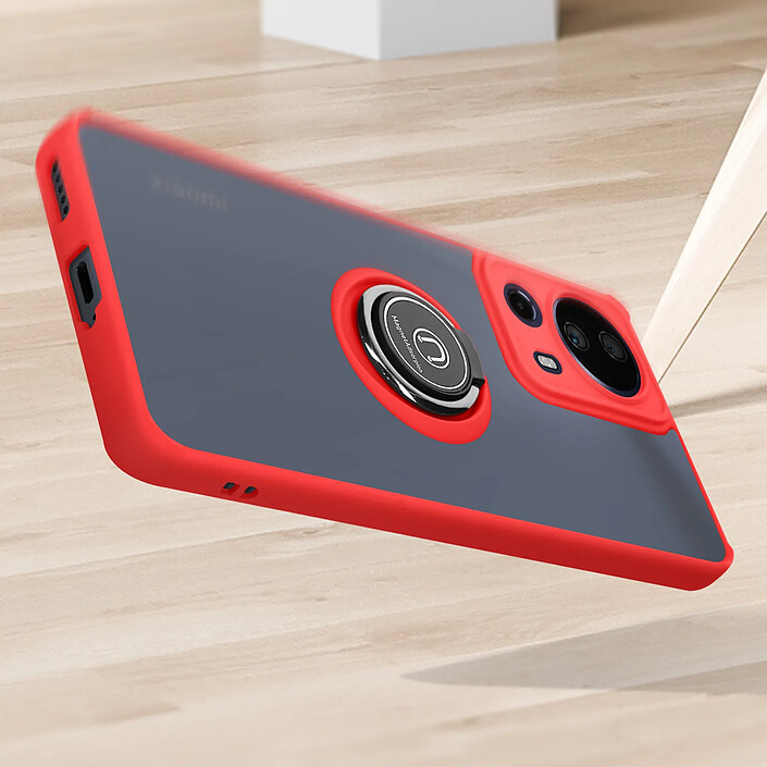 Acheter Avizar Coque pour Xiaomi 13 Lite Bi-matière Bague Métallique Support Vidéo rouge