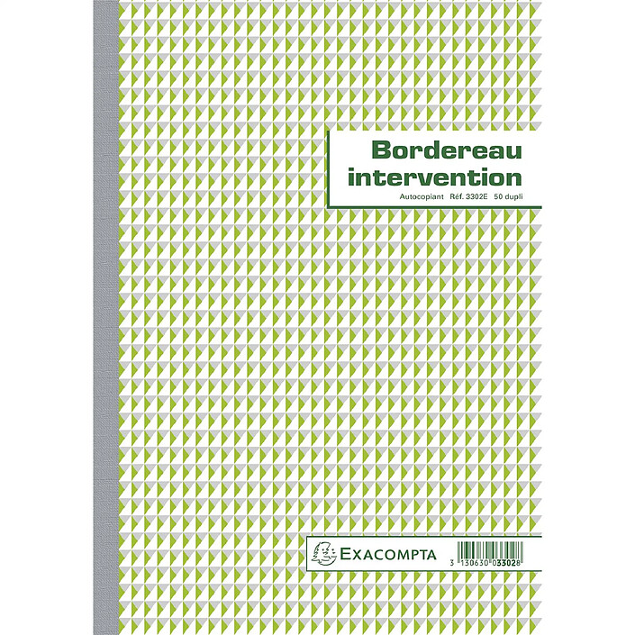 EXACOMPTA Manifolds Rapports d'intervention 29,7x21cm - 50 feuillets autocopiants - Blanc x 5