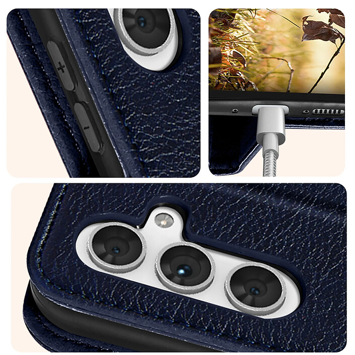 Acheter Avizar Étui pour Samsung Galaxy A54 5G Clapet Porte-carte Fonction Support Bleu Nuit