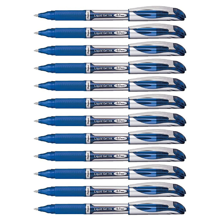 PENTEL Roller Rechargeable Energel BL57-C Pointe 0,7mm Bleu x 12