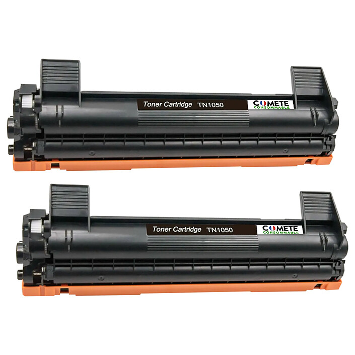 COMETE  - Marque Française - TN1050 - 2 Toners compatibles BROTHER TN1050 - 2 Noir