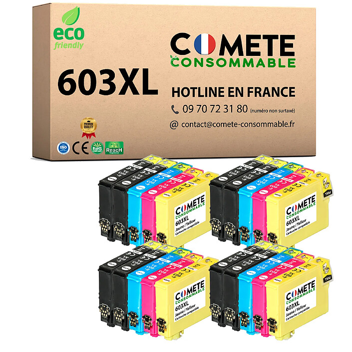 COMETE, Entreprise française - 603XL - 20 Cartouches 603 XL compatibles Epson