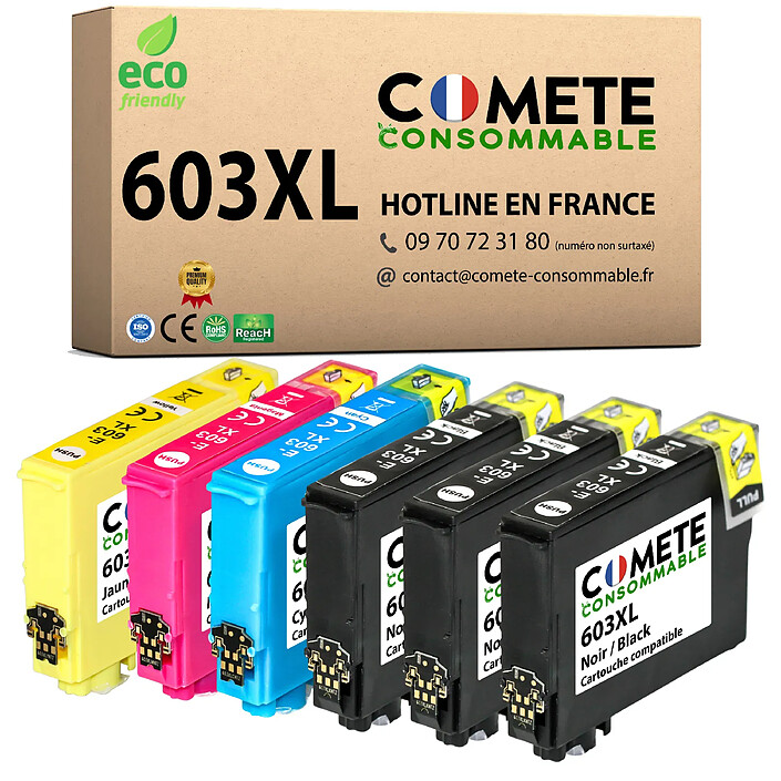 COMETE, Entreprise française - 603XL - 6 Cartouches 603 XL compatibles Epson
