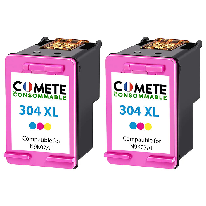 COMETE - Marque Française - 304XL - 2 Cartouches compatibles HP 304 XL - 2 Couleur