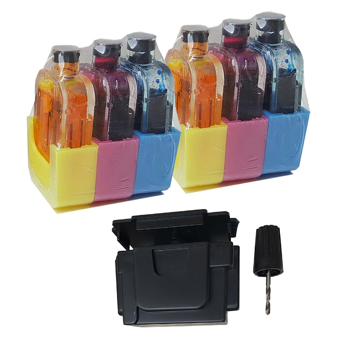 1 Kit de recharge compatible HP 62 XL 62XL Couleur