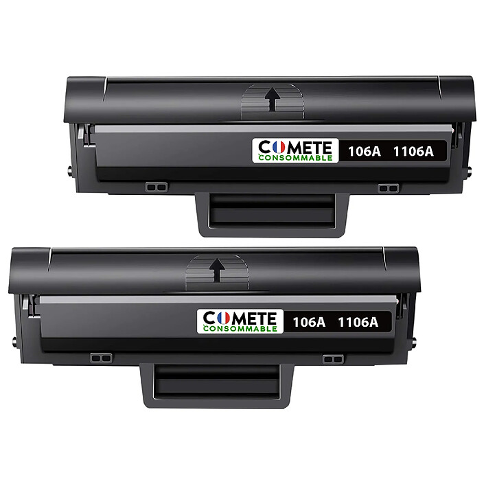 COMETE - 106A - 2 Toners compatibles pour HP 106A 1106A - 2 Noir - Marque Française
