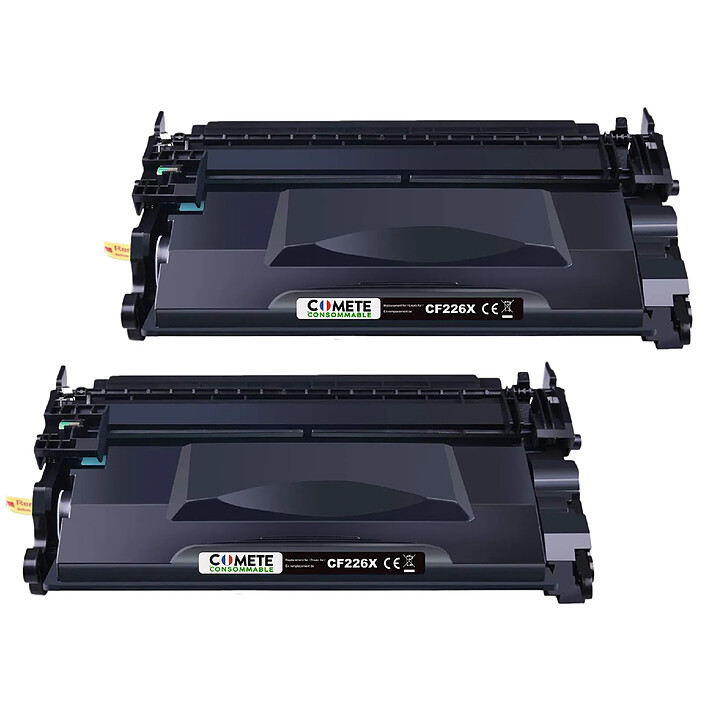 COMETE - 26A - 2 Toners compatibles pour HP 26A CF226X - 2 Noir - Marque Française