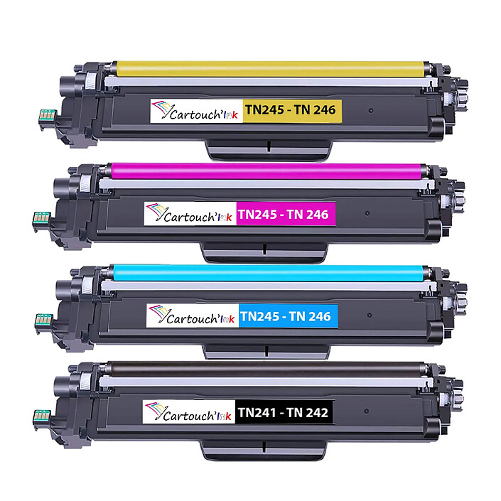 COMETE - Marque Française - TN241 TN245 - 4 Toners Compatibles avec Brother TN 241 TN 245 - Noir et Couleur