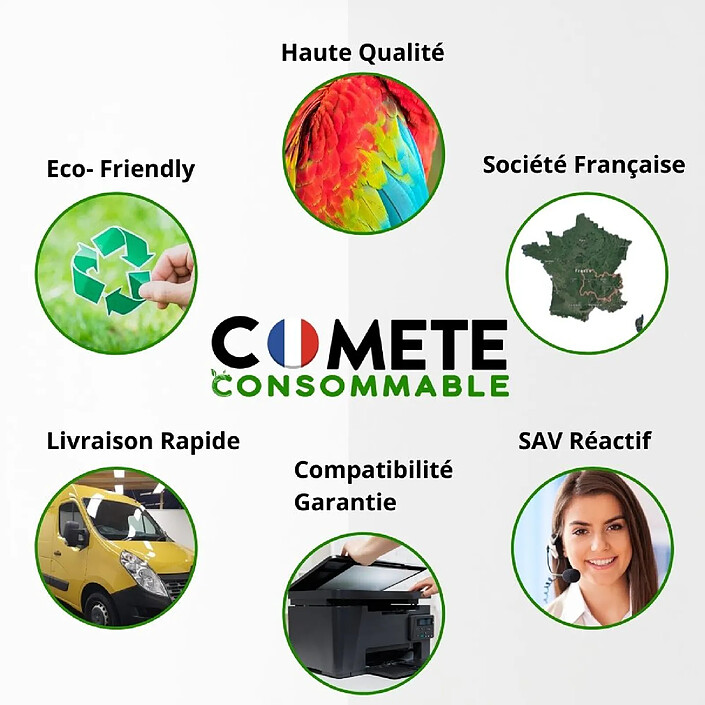 COMETE - Marque française - 570XL 571XL - 20 Cartouches Compatibles 570 XL 571 XL pour Canon PIXMA pas cher