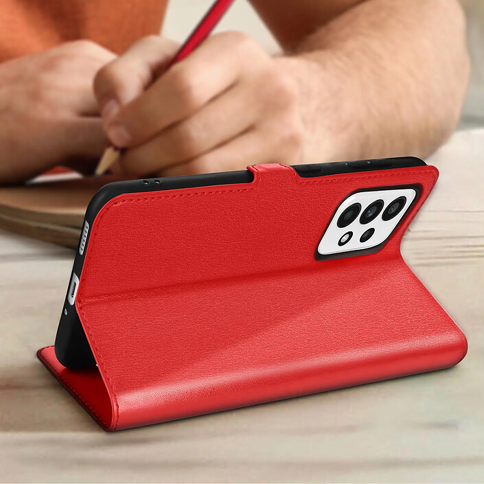 Acheter Avizar Étui pour Samsung Galaxy A33 5G Double Fenêtre Support Vidéo Rouge