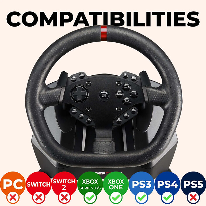Avis Superdrive - Volant Drive Pro GS950-X 900 avec levier de vitesse manuel pour Xbox Serie X - PS4 - Xbox One