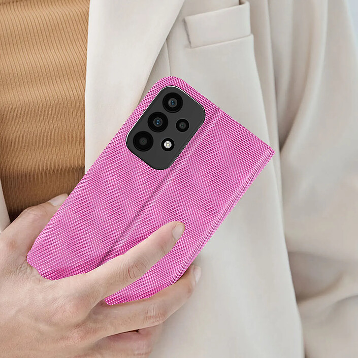 Avizar Étui pour Samsung A23 5G et M23 5G en Tissu Porte-carte Série Sensitive Rose pas cher