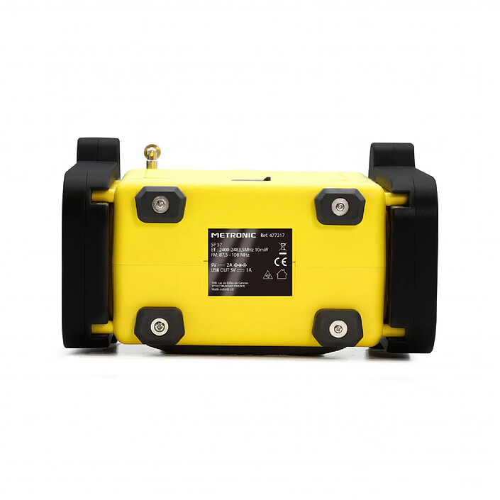 Acheter Metronic 477217 - Radio de chantier Billy FM, Bluetooth, batterie de secours - jaune et noir