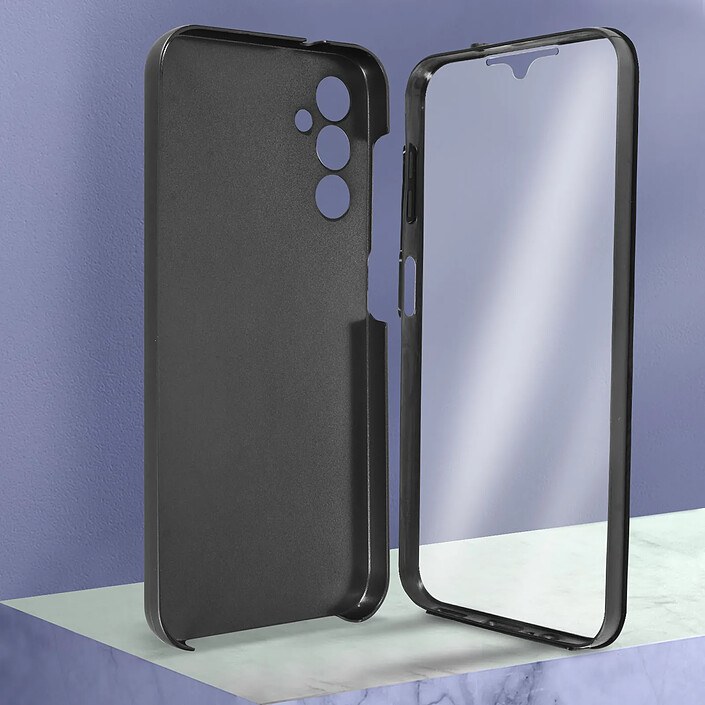 Avizar Coque Intégrale pour Galaxy A14 5G et 4G Arrière Rigide Avant Souple Noir pas cher