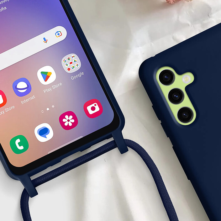 Avizar Coque pour Galaxy A54 5G NeckShell Soft-Touch avec Cordon Tour de Cou pas cher