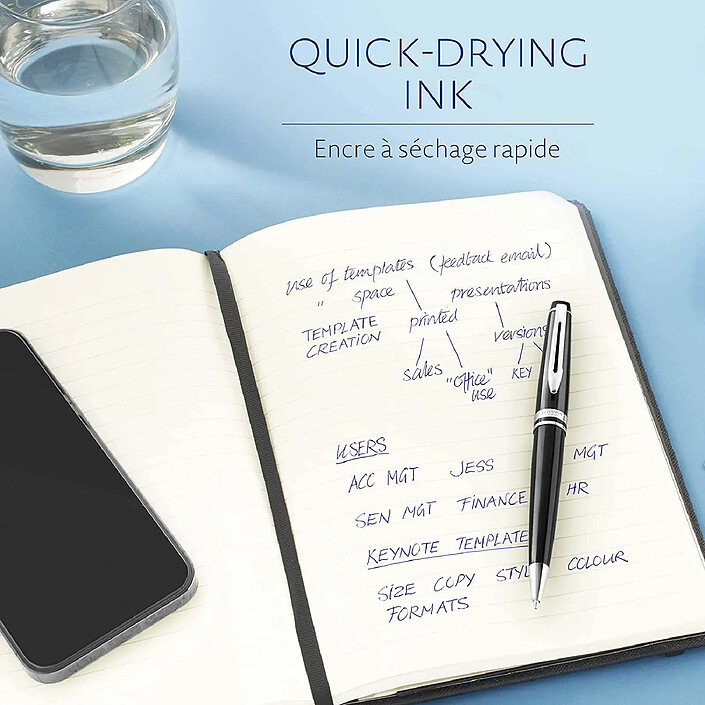 WATERMAN Recharge Stylo Bille Standard Maxima Pointe Fine Bleu pas cher
