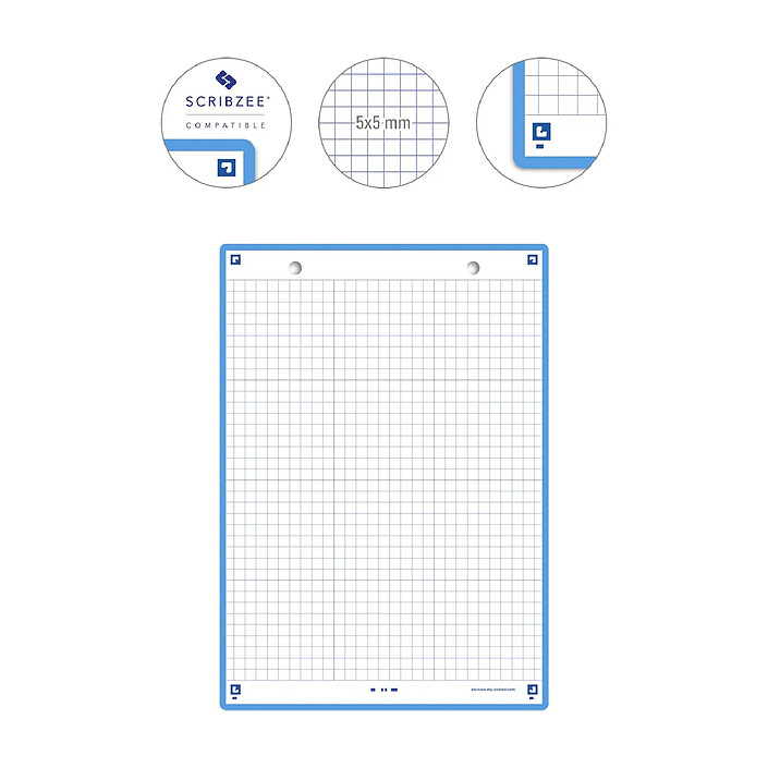 Acheter OXFORD Paquet de 32 Fiches Bristol revision 2.0 Perforées 148x210 mm A5 Q5/5 turquoise