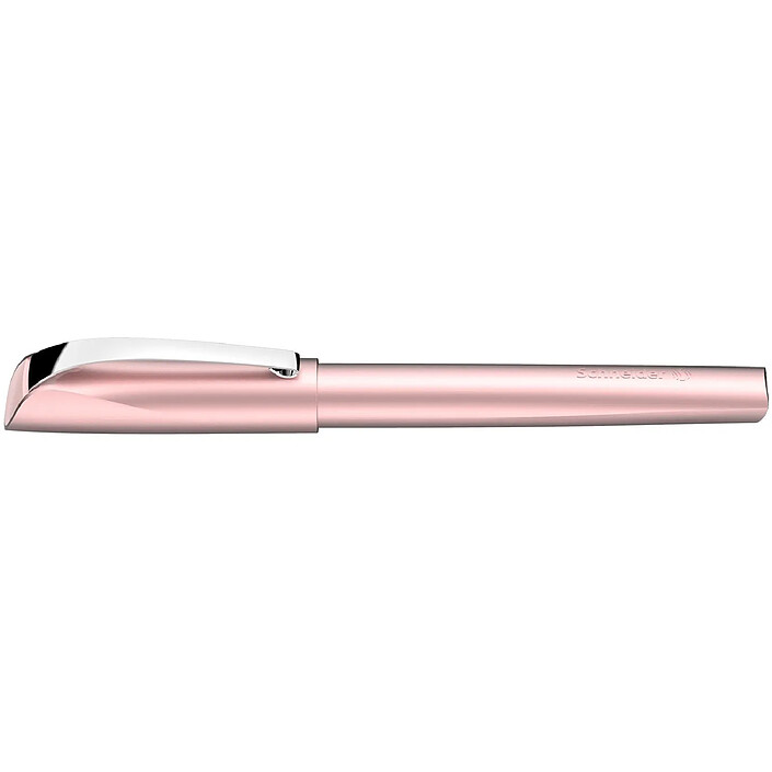 SCHNEIDER Stylo-plume Ceod Shiny brillant, pour droitier/gaucher, plume de taille M, avec cartouche d’encre bleu roi, rose poudré