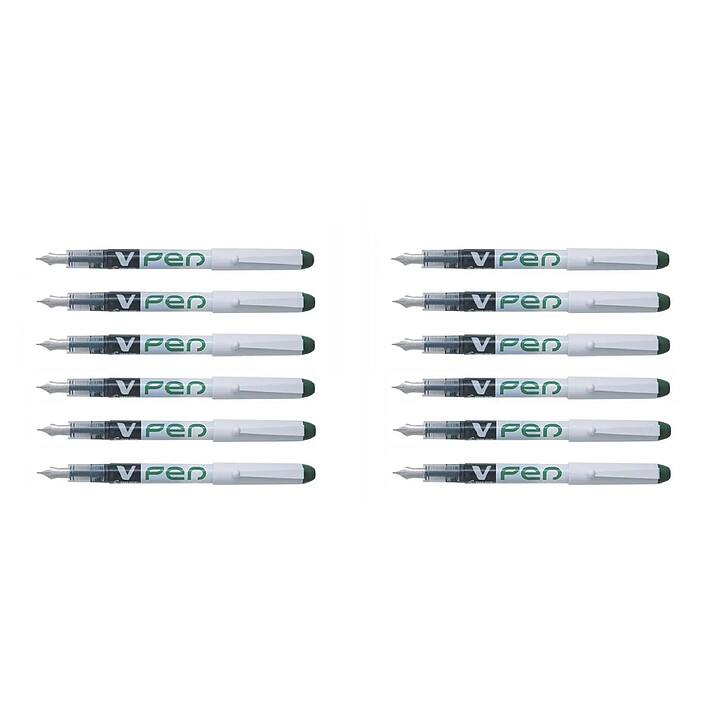 PILOT Stylo Plume jetable V-Pen Effaçable Vert x 12