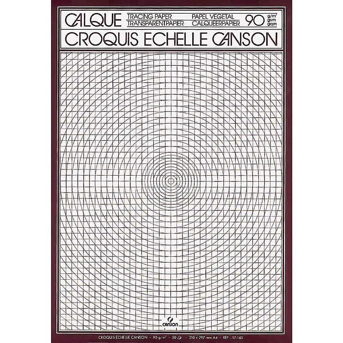 CANSON Bloc 50 Feuilles Papier calque dessin technique A3 90/95 g